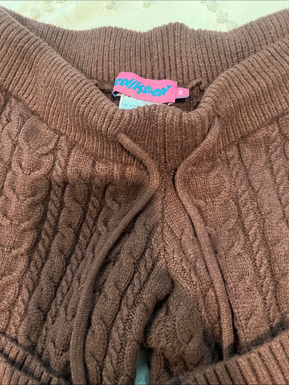 Brown Cable-Knit Women’s pants